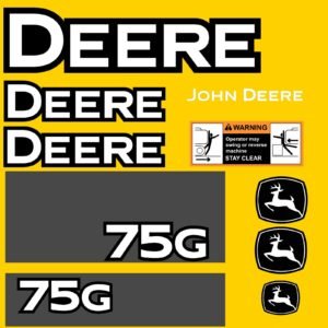 Fits 75G John Deere Excavator Replacement Decals