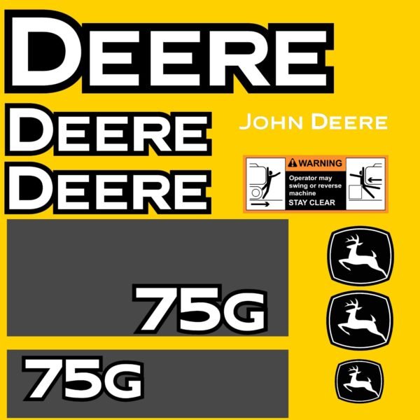 Fits 75G John Deere Excavator Replacement Decals