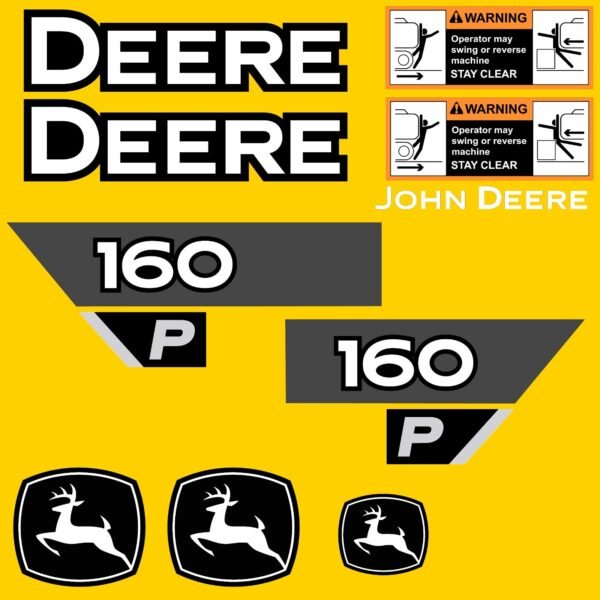 Fits 160 P-Tier John Deere Excavator Replacement Decals