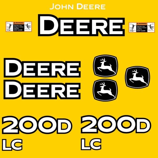 Fits 200D LC John Deere Excavator Replacement Decals