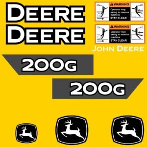 Fits 200G John Deere Excavator Replacement Decals