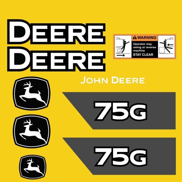 Fits 75G (2021+) John Deere Excavator Replacement Decals