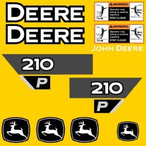 Fits 210 P-Tier John Deere Excavator Replacement Decals