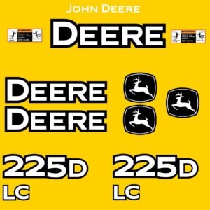 Fits 225D LC John Deere Excavator Replacement Decals