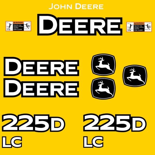 Fits 225D LC John Deere Excavator Replacement Decals