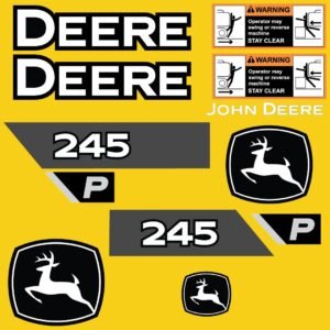 Fits 245 P-Tier John Deere Excavator Replacement Decals