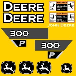 Fits 300 P-Tier John Deere Excavator Replacement Decals