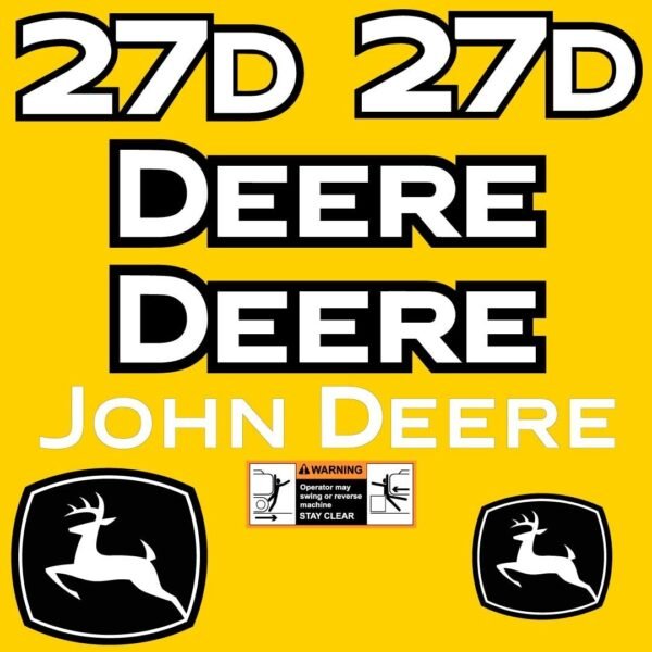 Fits 27D John Deere Excavator Replacement Decals