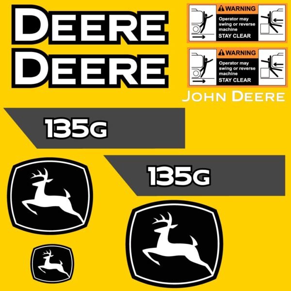 Fits 135G (Newer) John Deere Excavator Replacement Decals