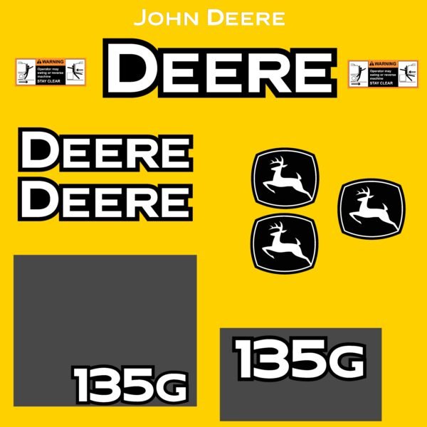 Fits 135G John Deere Excavator Replacement Decals
