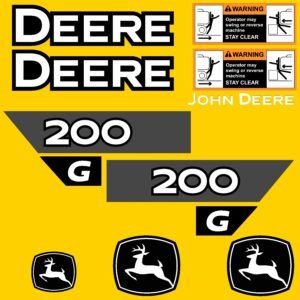 Fits 200 G-Tier John Deere Excavator Replacement Decals