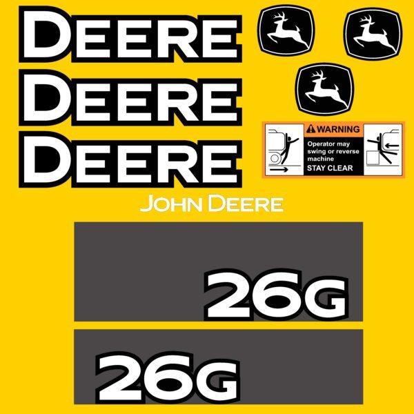 Fits 26G John Deere Excavator Replacement Decals