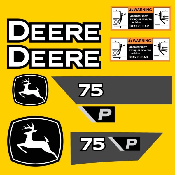 Fits 75 P-Tier John Deere Excavator Replacement Decals
