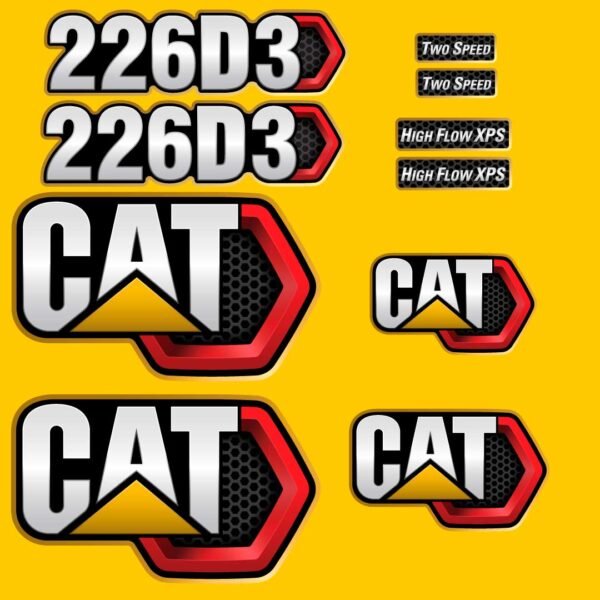Fits 226D3 Caterpillar Skid Steer Replacement Decals - Dun Decals