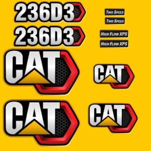 Fits 236D3 Caterpillar Skid Steer Replacement Decals - Dun Decals