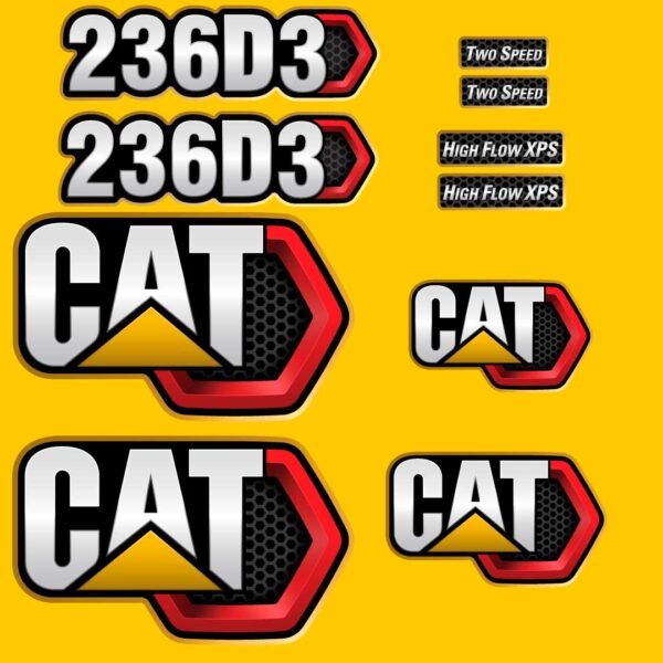 Fits 236D3 Caterpillar Skid Steer Replacement Decals - Dun Decals