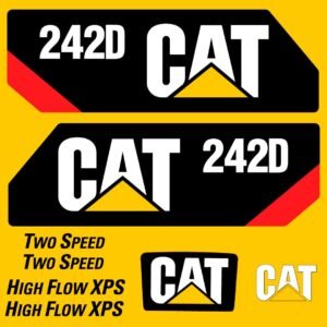 Fits 242D Caterpillar Skid Steer Replacement Decals - Dun Decals