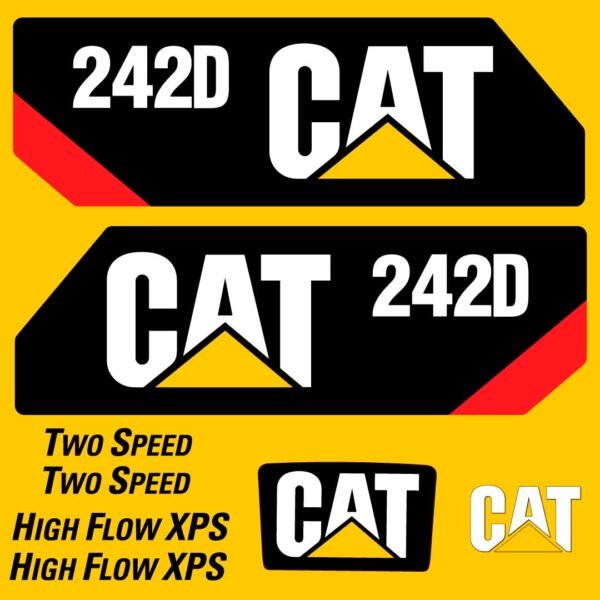 Fits 242D Caterpillar Skid Steer Replacement Decals - Dun Decals