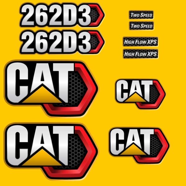 Fits 262D3 Caterpillar Skid Steer Replacement Decals - Dun Decals