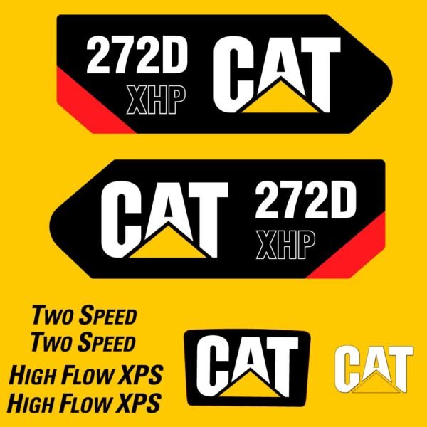 Fits 272D XHP (2013) Caterpillar Skid Steer Replacement Decals - Dun Decals