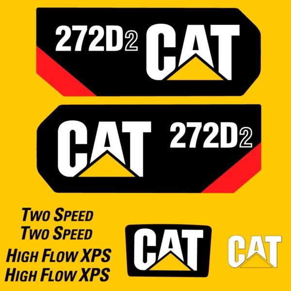 Fits 272D2 Caterpillar Skid Steer Replacement Decals - Dun Decals