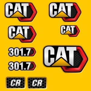Fits 301.7 CR Caterpillar Excavator Replacement Decals - Dun Decals