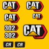 Fits 302 CR (2019+) Caterpillar Excavator Replacement Decals