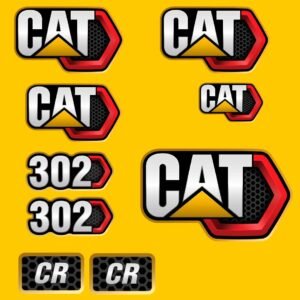 Fits 302 CR (2019+) Caterpillar Excavator Replacement Decals - Dun Decals
