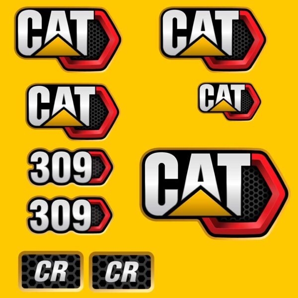 Fits 309 CR (2019+) Caterpillar Excavator Replacement Decals - Dun Decals