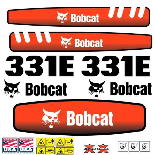 Fits 331E Bobcat Excavator Replacement Decals - Dun Decals