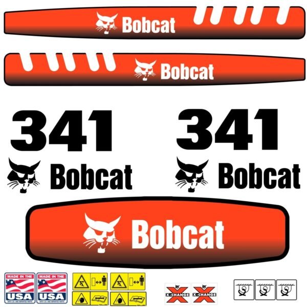 Fits 341 Bobcat Excavator Replacement Decals - Dun Decals