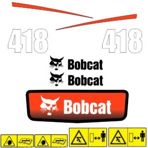 Fits 418 Bobcat Excavator Replacement Decals - Dun Decals