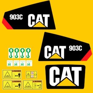 Fits 903C Caterpillar Compact Wheel Loader Replacement Decals - Dun Decals