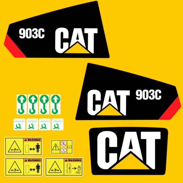 Fits 903C Caterpillar Compact Wheel Loader Replacement Decals - Dun Decals