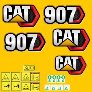 Fits 907 (2019+) Caterpillar Compact Wheel Loader Replacement Decals - Dun Decals