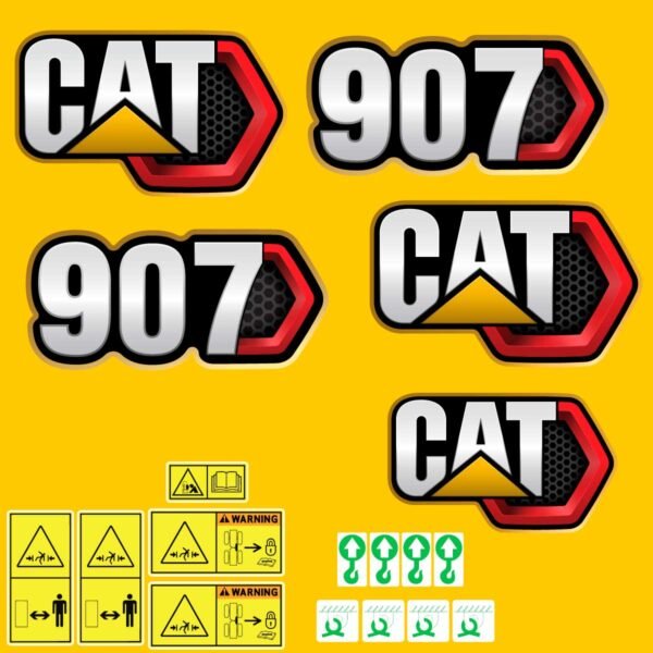 Fits 907 (2019+) Caterpillar Compact Wheel Loader Replacement Decals - Dun Decals