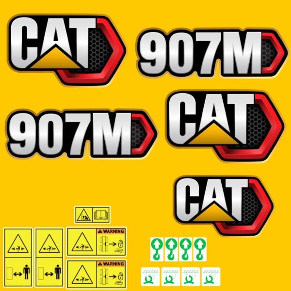 Fits 907M (2019+) Caterpillar Compact Wheel Loader Replacement Decals - Dun Decals