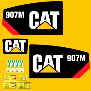 Fits 907M Caterpillar Compact Wheel Loader Replacement Decals - Dun Decals
