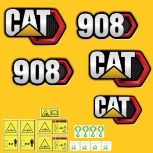 Fits 908 (2019+) Caterpillar Compact Wheel Loader Replacement Decals - Dun Decals