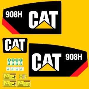 Fits 908H Caterpillar Compact Wheel Loader Replacement Decals - Dun Decals