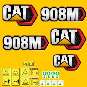 Fits 908M (2019+) Caterpillar Compact Wheel Loader Replacement Decals - Dun Decals