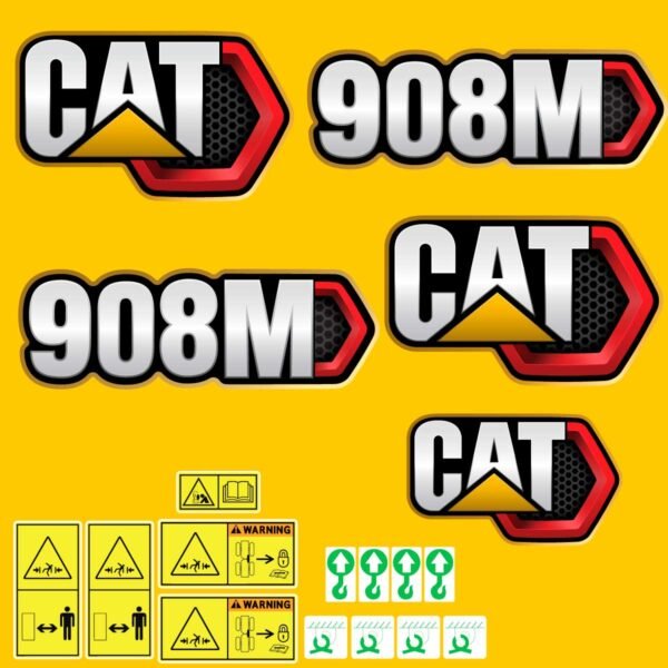 Fits 908M (2019+) Caterpillar Compact Wheel Loader Replacement Decals - Dun Decals
