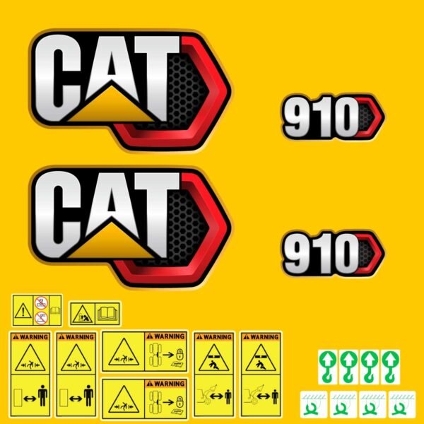 Fits 910 (2019+) Caterpillar Compact Wheel Loader Replacement Decals - Dun Decals