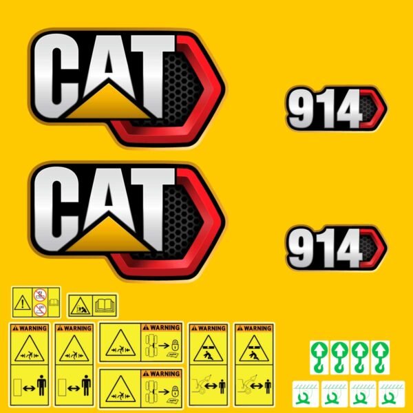 Fits 914 (2019+) Caterpillar Compact Wheel Loader Replacement Decals - Dun Decals