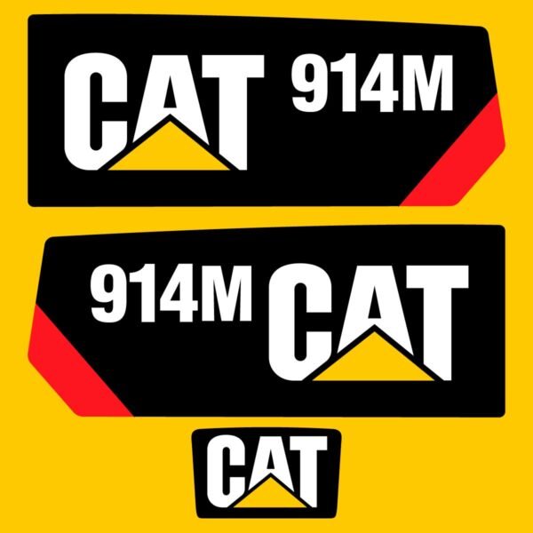 Fits 914M Caterpillar Compact Wheel Loader Replacement Decals - Dun Decals