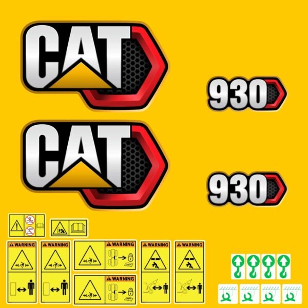 Fits 930 (2019+) Caterpillar Wheel Loader Replacement Decals - Dun Decals