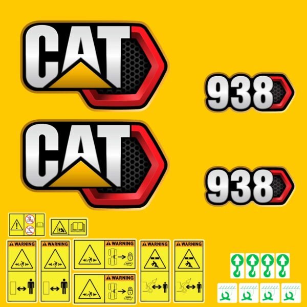 Fits 938 (2019+) Caterpillar Wheel Loader Replacement Decals - Dun Decals