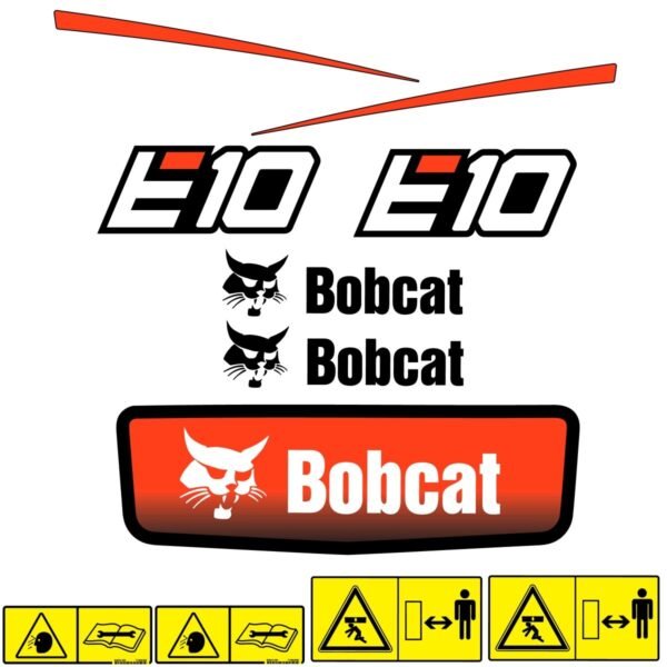 Fits E10 Bobcat Excavator Replacement Decals - Dun Decals