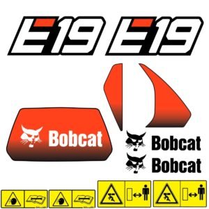 Fits E19 Bobcat Excavator Replacement Decals - Dun Decals