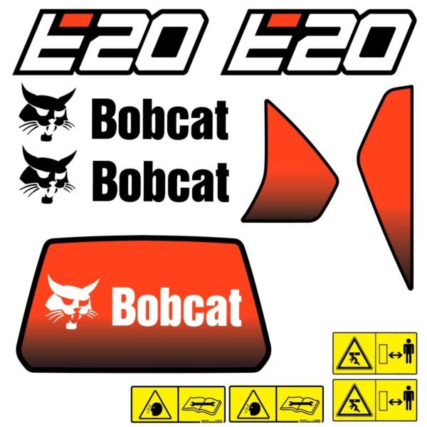 Fits E20 Bobcat Excavator Replacement Decals - Dun Decals